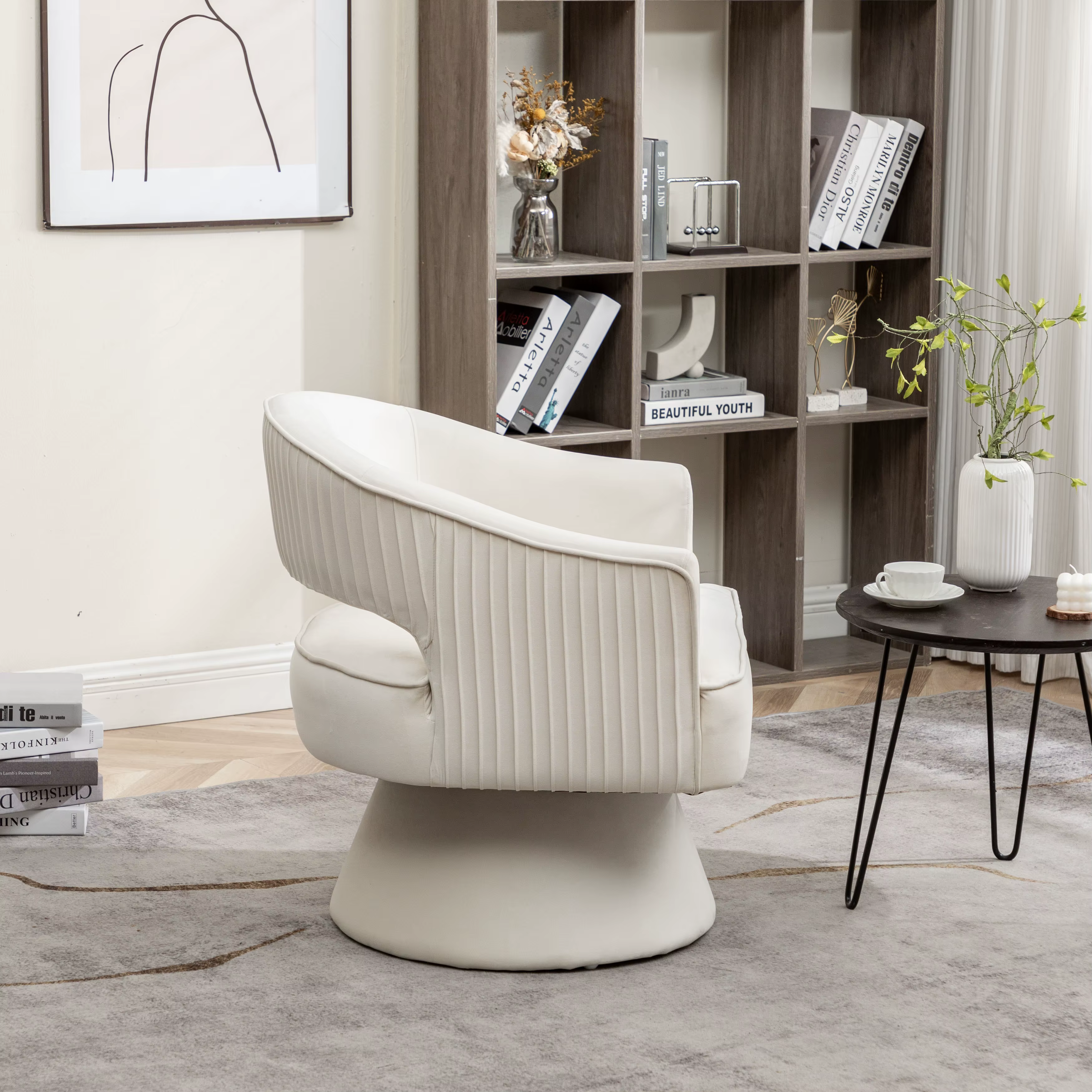 SEYNER-Fauteuil à Bras en Velours, Chaise de Chambre à Coucher, Meubles de Salon, Canapé Simple Nord