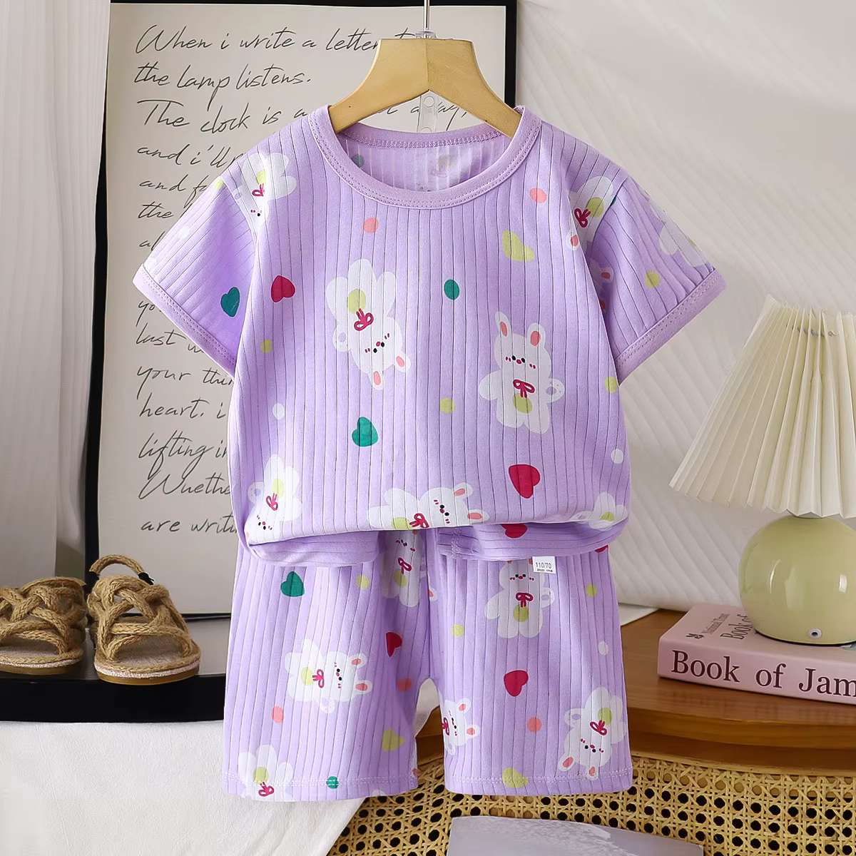 Ensemble de vêtements pour enfants, 2 pièces, T-shirt, costume d'été en coton, Short pour filles, vê