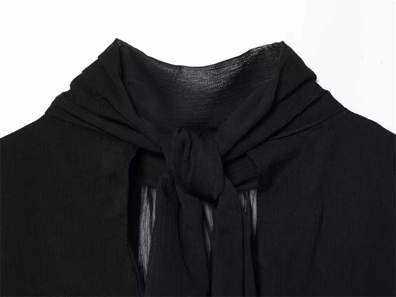 Haut plissé noir sans manches pour femme, nouvelle collection Printemps-Été 2026, style décontracté