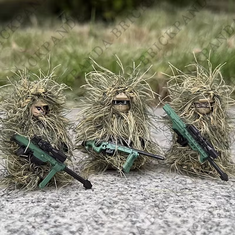 Vêtements de Camouflage de Sniper militaire tout-Terrain, blocs de construction, figurines de soldat