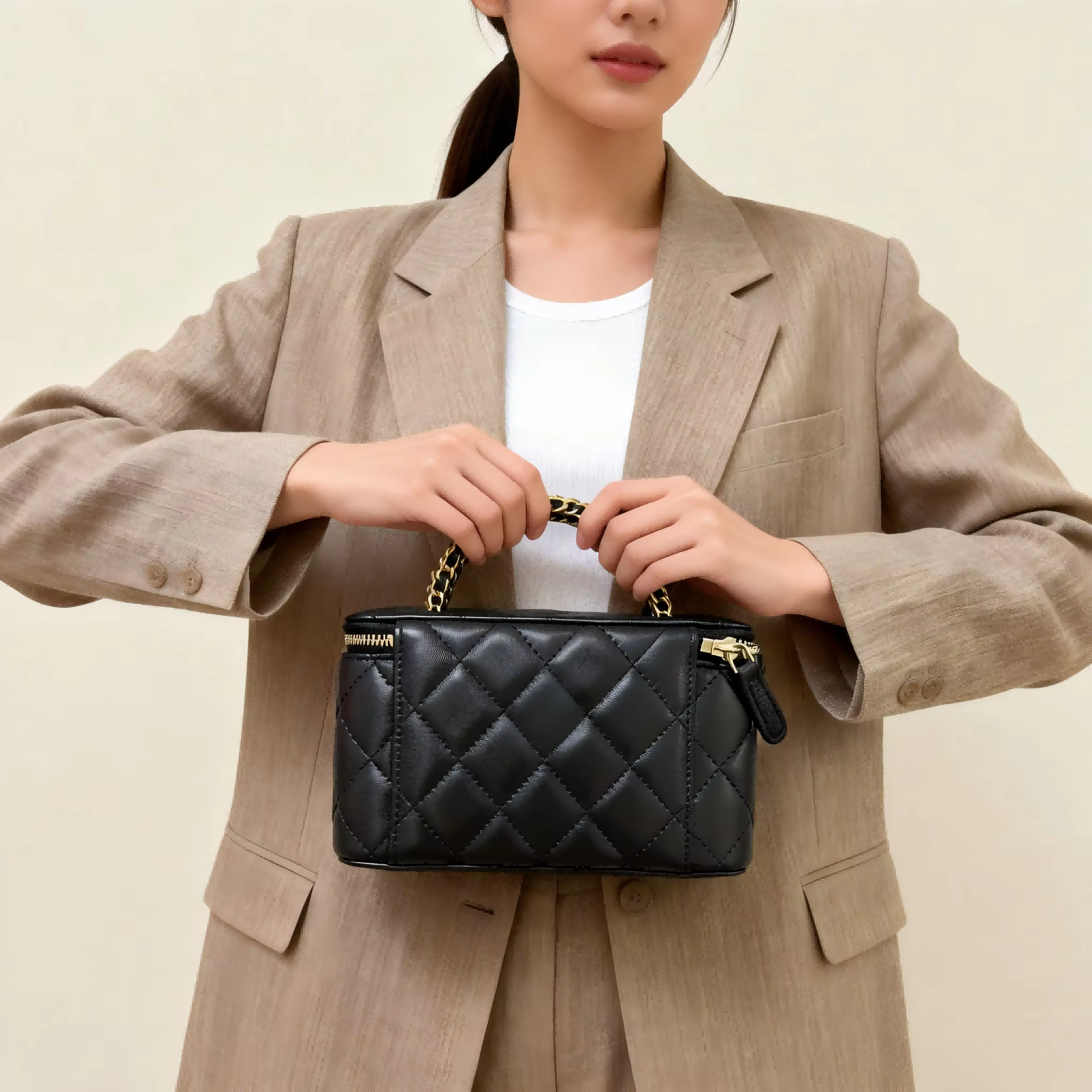 Sac à main à motif diamant avec chaîne : Sac de ville élégant, Sac à bandoulière polyvalent