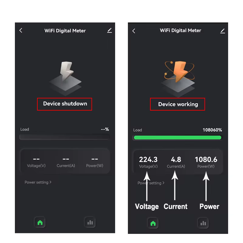 Compteur d'énergie numérique WiFi intelligent 80A avec capteur à pince CT, application de surveillan