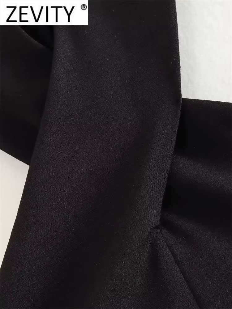 Zevity femmes Sexy sans manches dos nu nœud noué noir licou Blouse Femme sangle croisée chemise cour