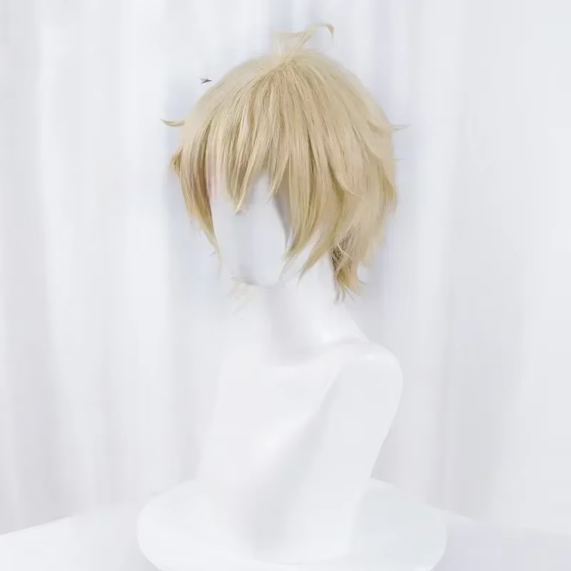 Mikaela Hyakuya Cosplay perruque hommes courte perruque Blonde claire Cosplay Anime Cosplay perruque