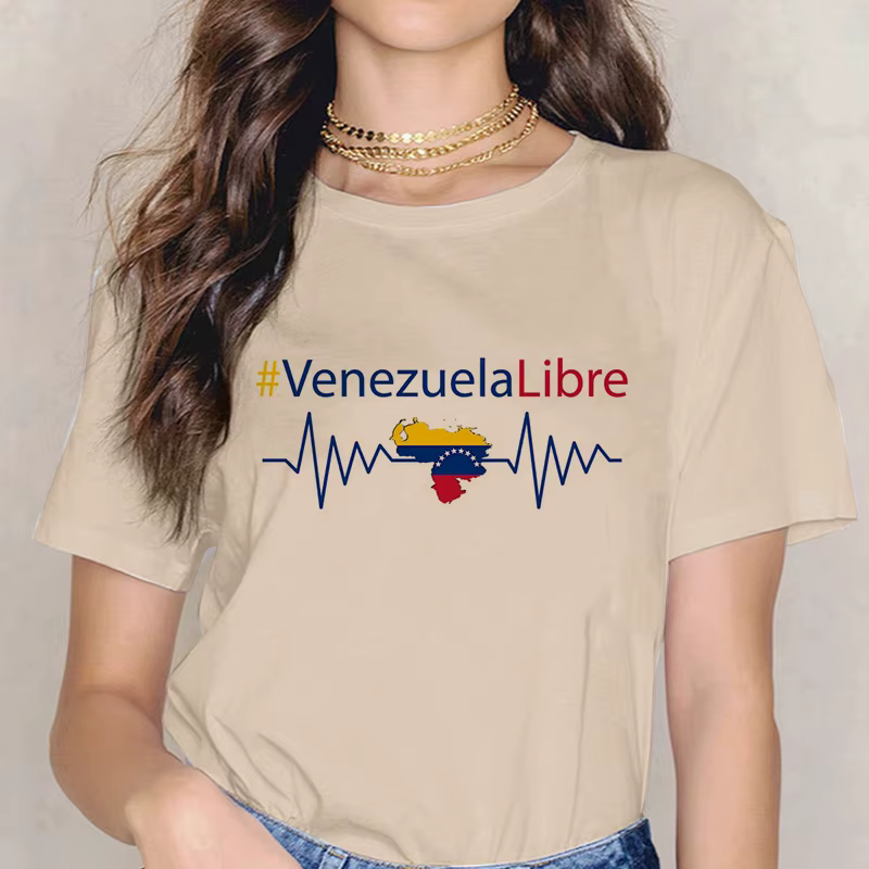 Femmes été imprimé T-shirt Venezuela Mange gothique T-shirt drôle graphique Y2k T-shirt 90s esthétiq
