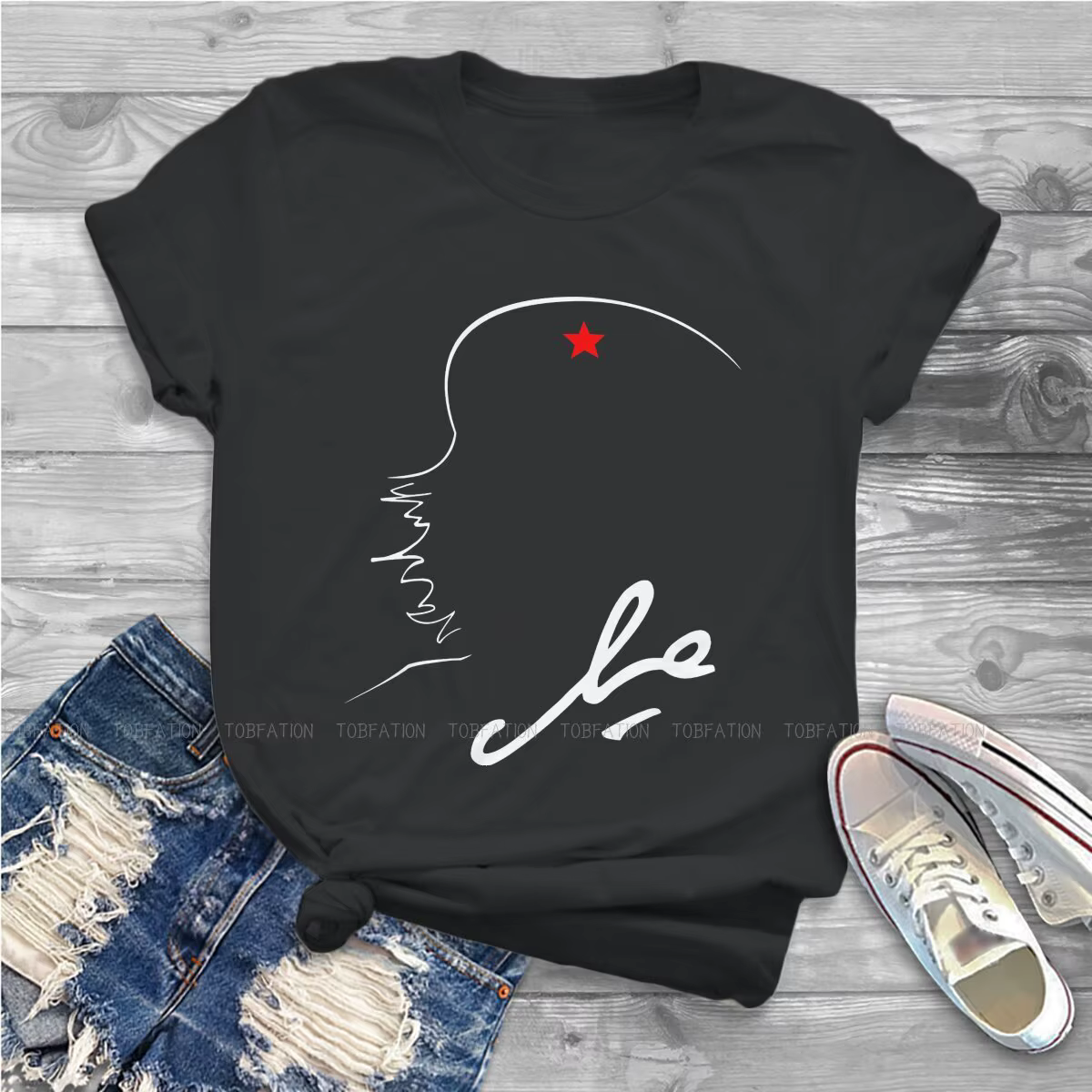 T-shirt graphique en ligne pour filles, impression argentine Che Guevara, t-shirt Streetwear, cadeau