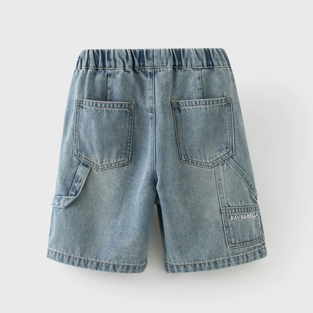 Shorts en jean à jambes larges pour garçons Dave Bella, 7-13 ans, jeans d'été, pantalon de cowboy po