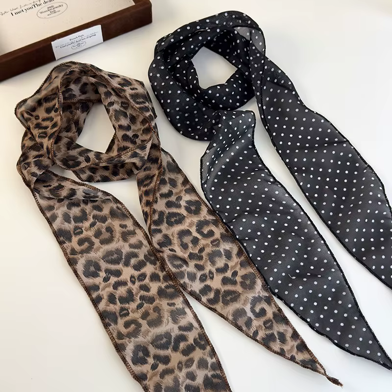 K-Style Animal imprimé à pois écharpe ceinture Boho bandeau de cheveux TikTok viral printemps été Sa