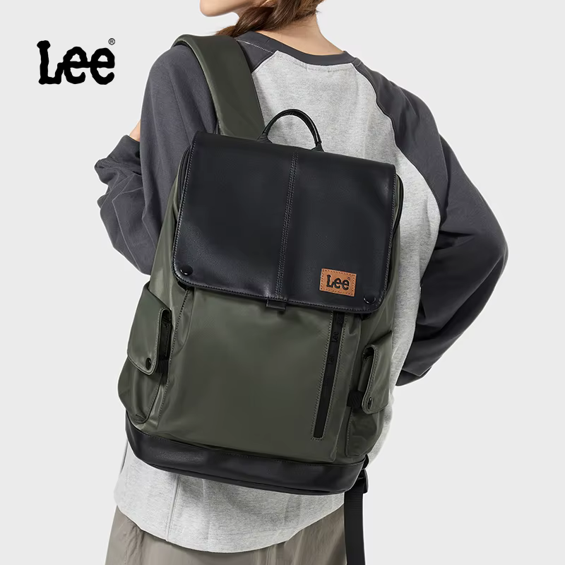 LEE nouveau Style coréen sac à dos en cuir à rabat femmes hommes grande capacité affaires banlieue v