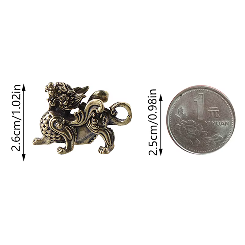 Kirin Feng Shui-Ornement en Cuivre Pur, Pendentif Orn Nairobi, Statue, Figurine Kylin, Richesse Illi