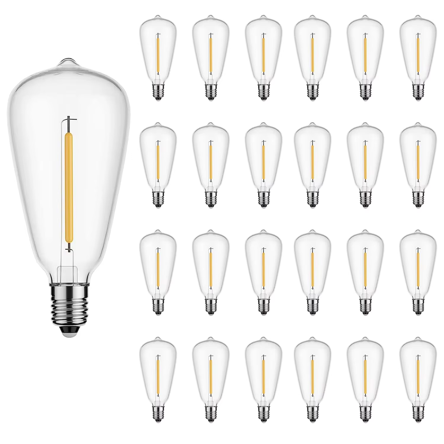 Ampoules incassables décoratives à LED ST38 vintage, ampoules de rechange en plastique E12, 1W, 7W, 