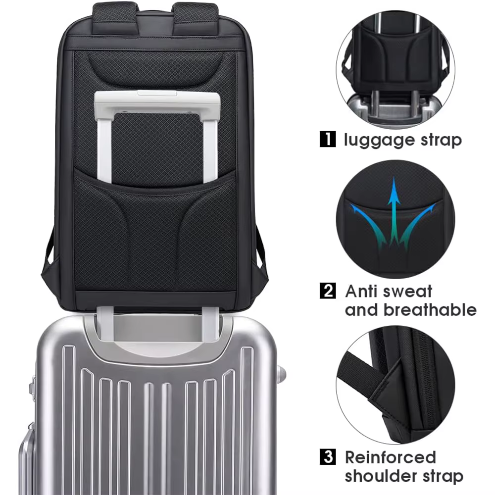 BANGE affaires sacs à dos ordinateur portable 15.6 pouces multifonctionnel étanche grande capacité t