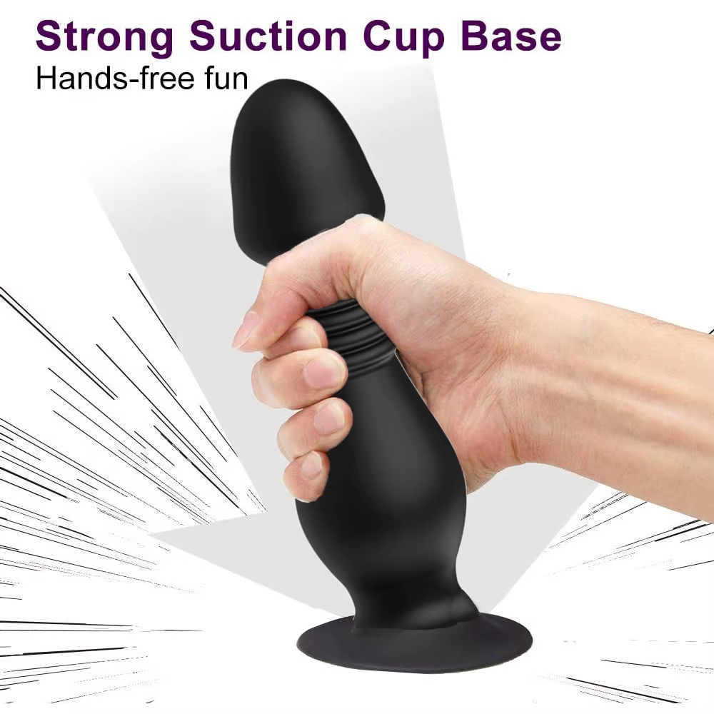 Vibromasseur avec ventouse, masseur anal de poussée, télécommande sans fil pour un plaisir étendu et