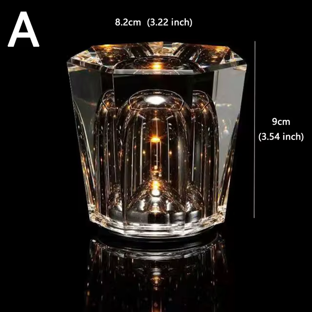 Lampe de table de chevet rechargeable en forme de diamant de cristal, lumière d'ambiance pour restau