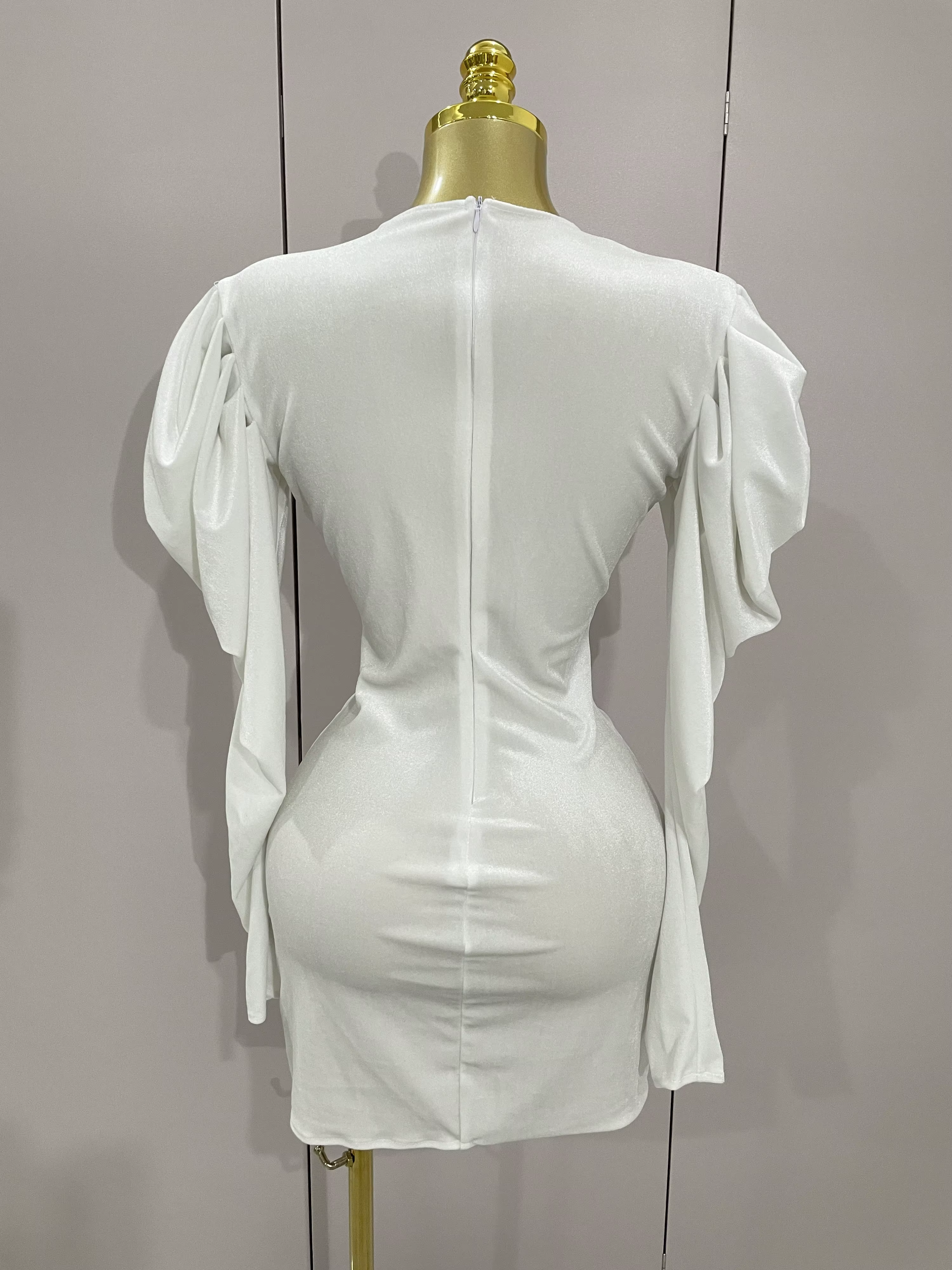Robe courte de luxe en velours blanc pour femmes, cristaux scintillants, maille Sexy, élégante, robe