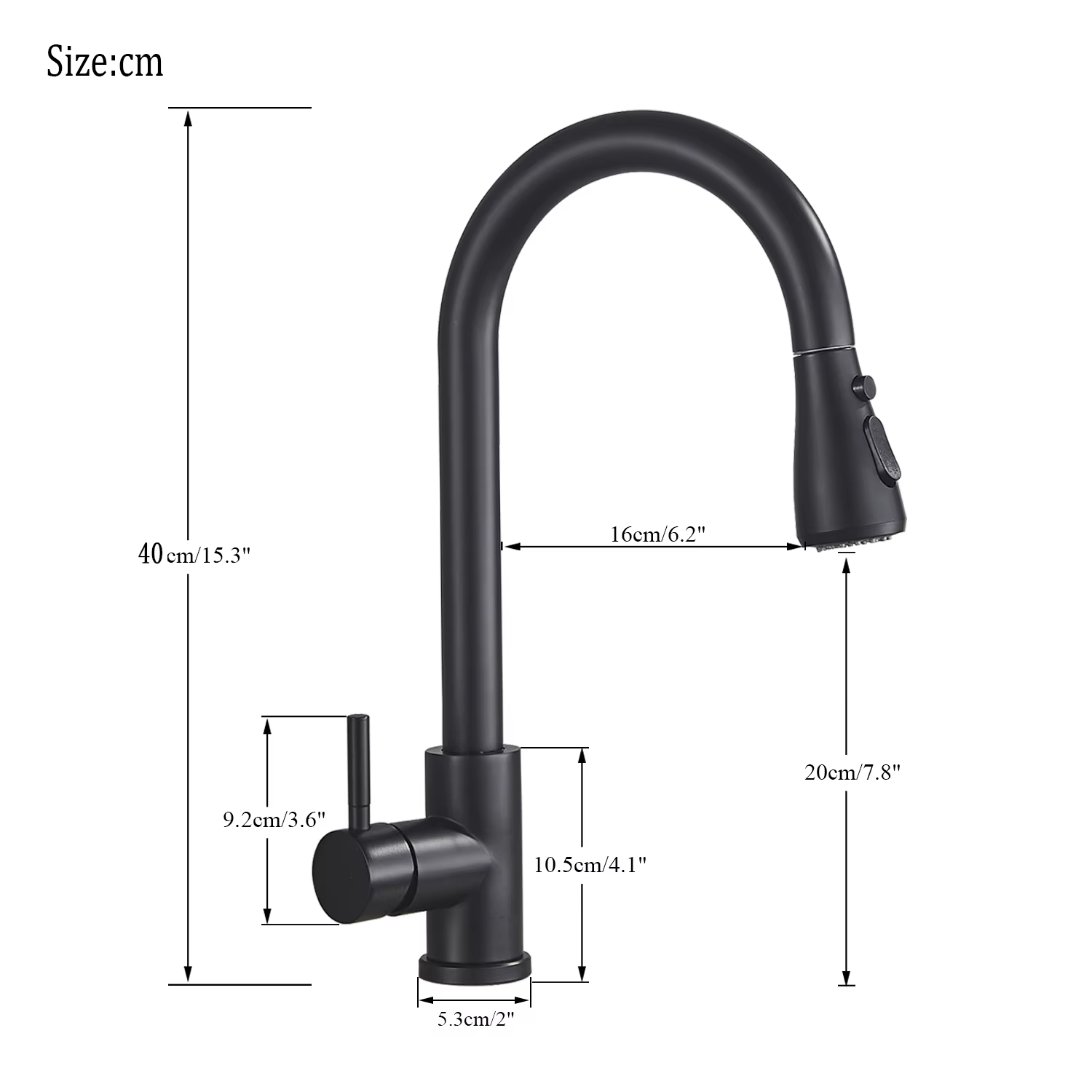 Robinet d'évier de cuisine extractible noir, pulvérisateur à jet monté sur le pont, mitigeur de cuis