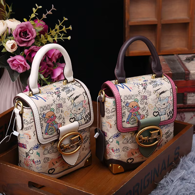Sac à poignée supérieure Graffiti de grande capacité, sacs à bandoulière simples pour femmes, petit 