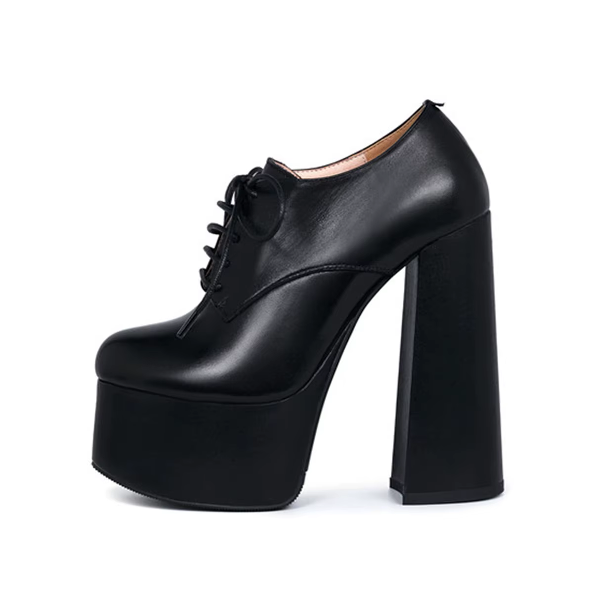 Arden Furtado printemps mouton daim bout rond talon carré plate-forme pompes Super haut talon Sexy à