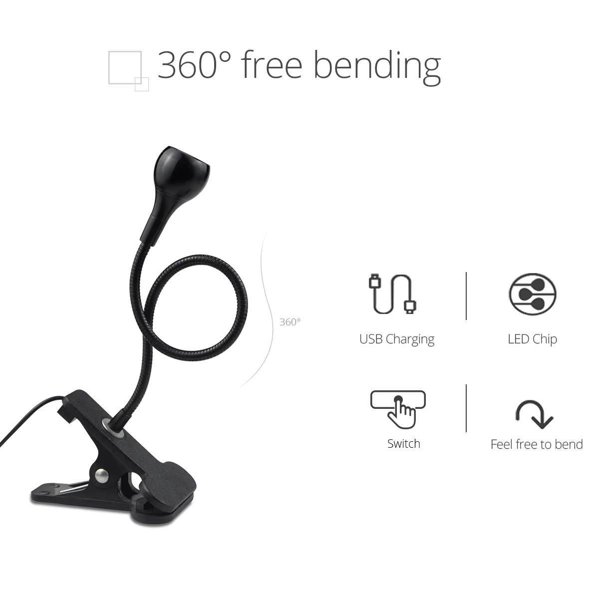 Lampe d'alimentation USB lampe de lecture avec Clip de support lampe de Table Flexible lampes de lec