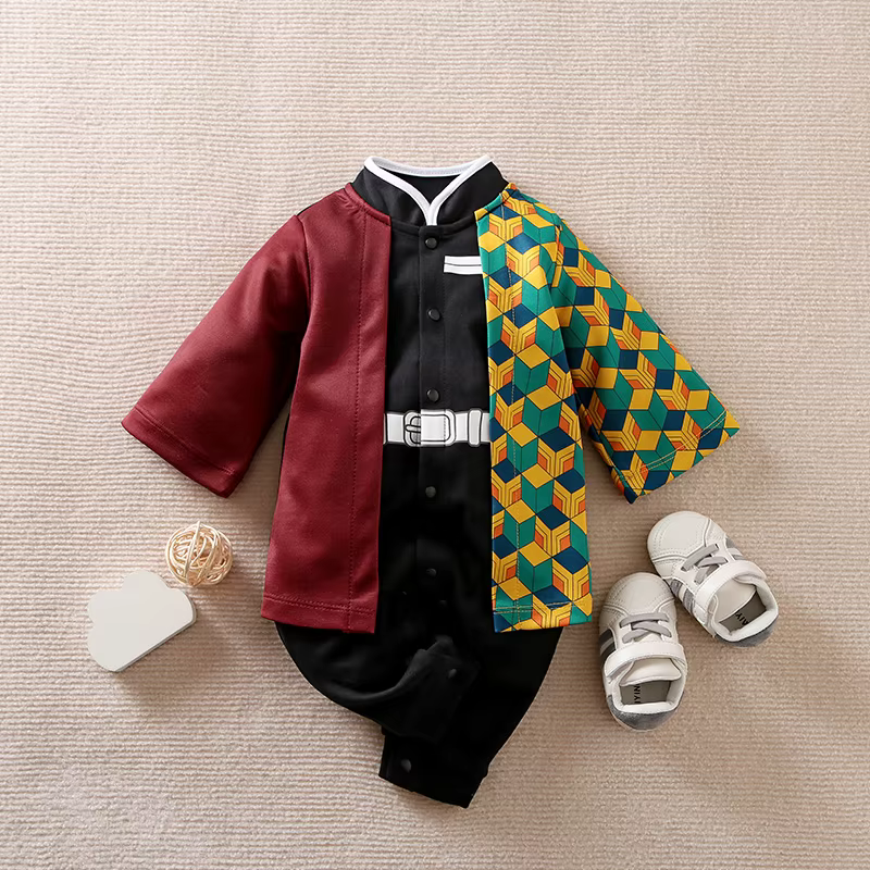 Body en coton à manches longues pour nouveau-né, Style Cape Anime, barboteuse mignonne pour enfants