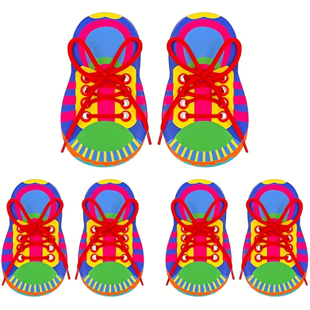 Lacets à enfiler, jouets d'enseignement, apprendre à nouer les lacets, jouet pour enfants en bas âge
