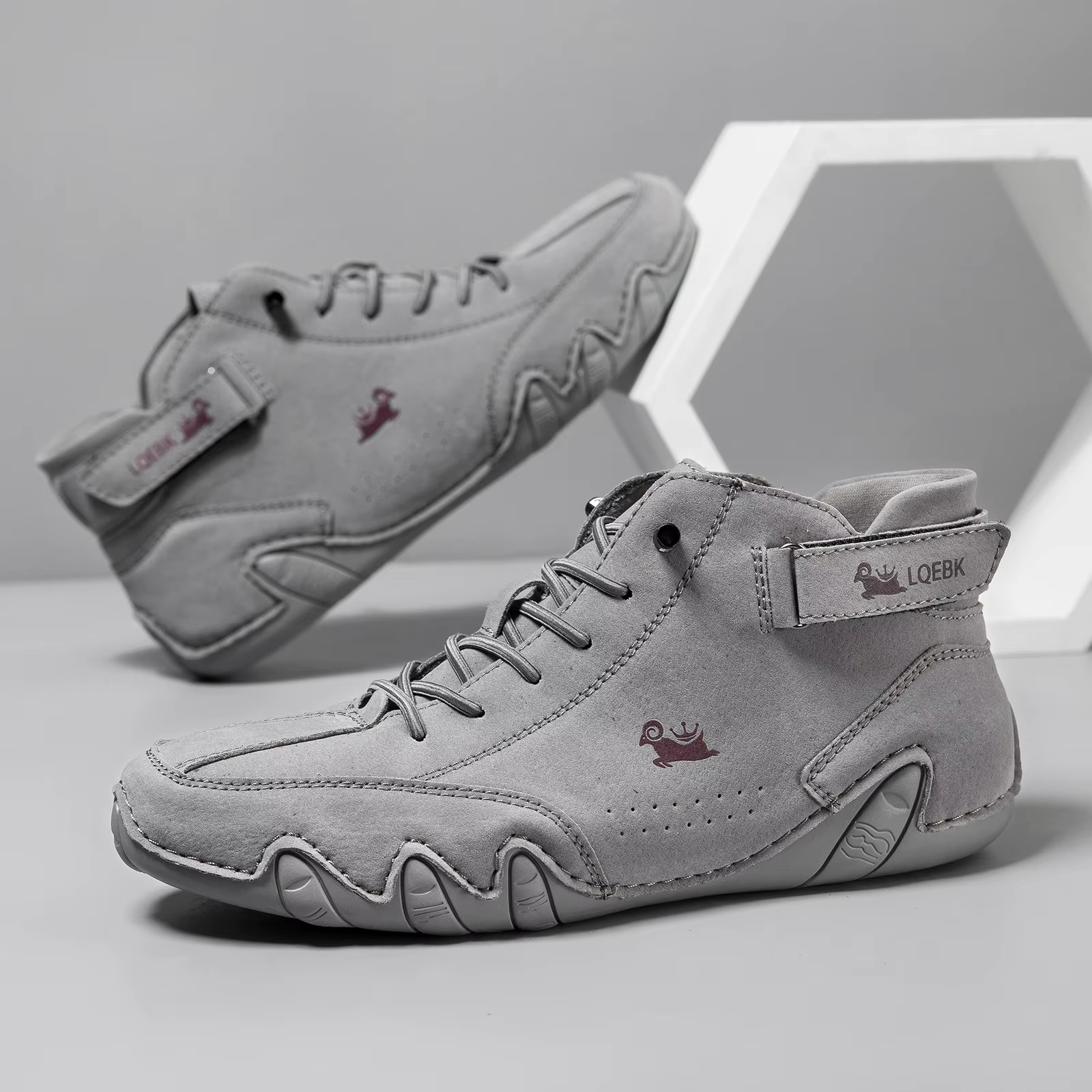 LDECK Chaussures décontractées en cuir pour hommes, baskets de mode, mocassins de marche d'extérieur