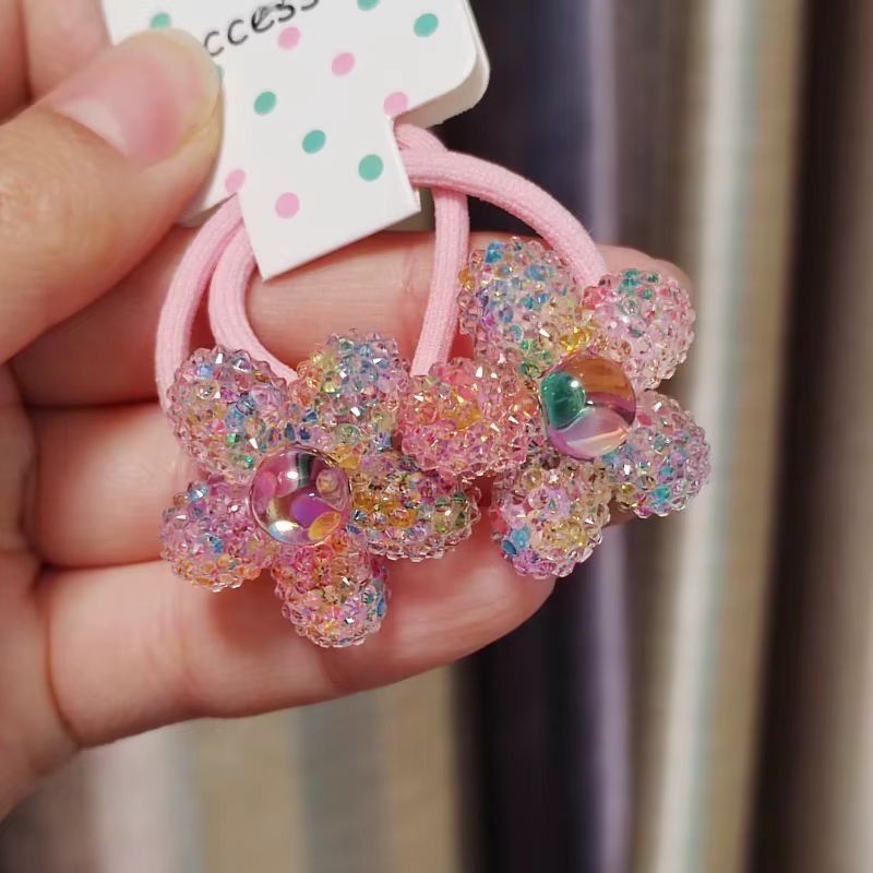 2 pièces belle bande dessinée coloré paillettes cerise filles bandes de cheveux élastiques princesse