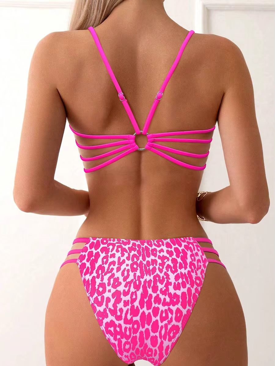 Micro bikini léopard sexy 2026 pour femme, maillot de bain taille haute, ensemble de bikinis brésili