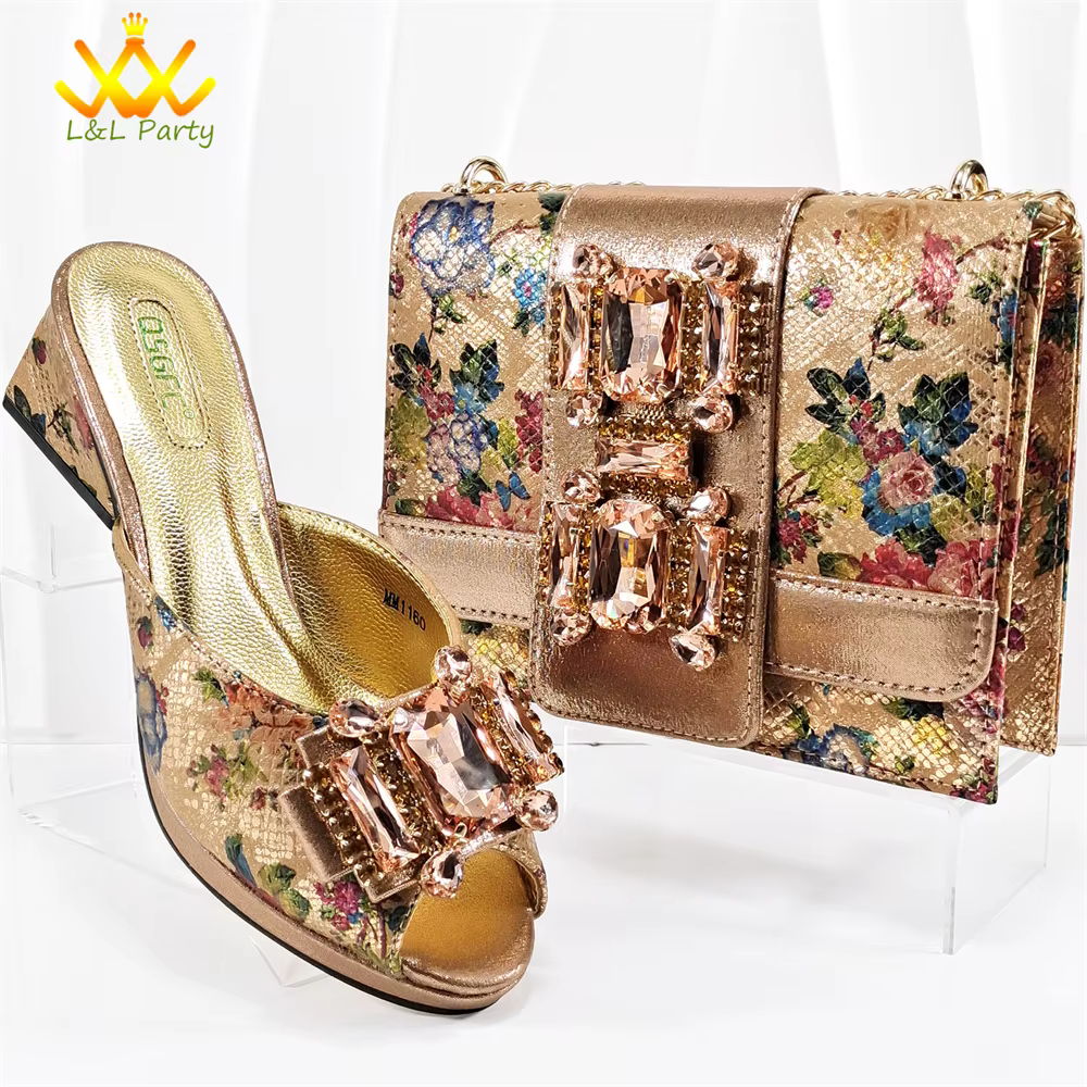 Ensemble de Chaussures et Sacs Italiens en Papier Vert, Pantoufles de Haute Qualité, Design Spécial,