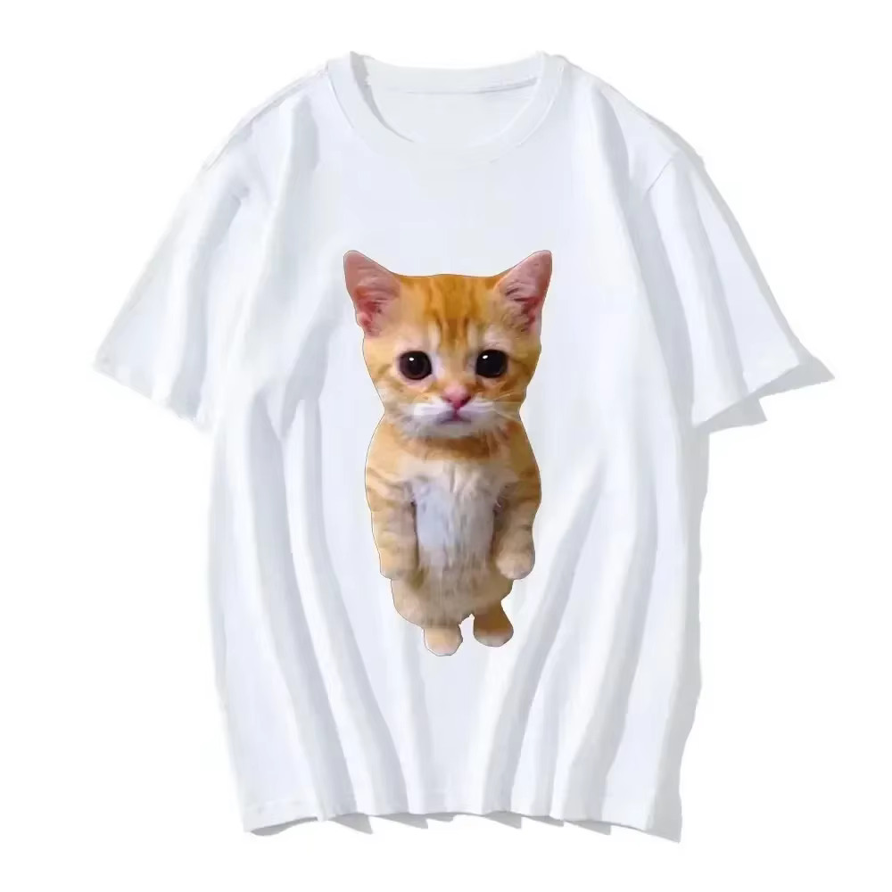 T-shirt imprimé chat 3D drôle pour femmes et hommes, vêtements de mode décontractés, chemises Haraju