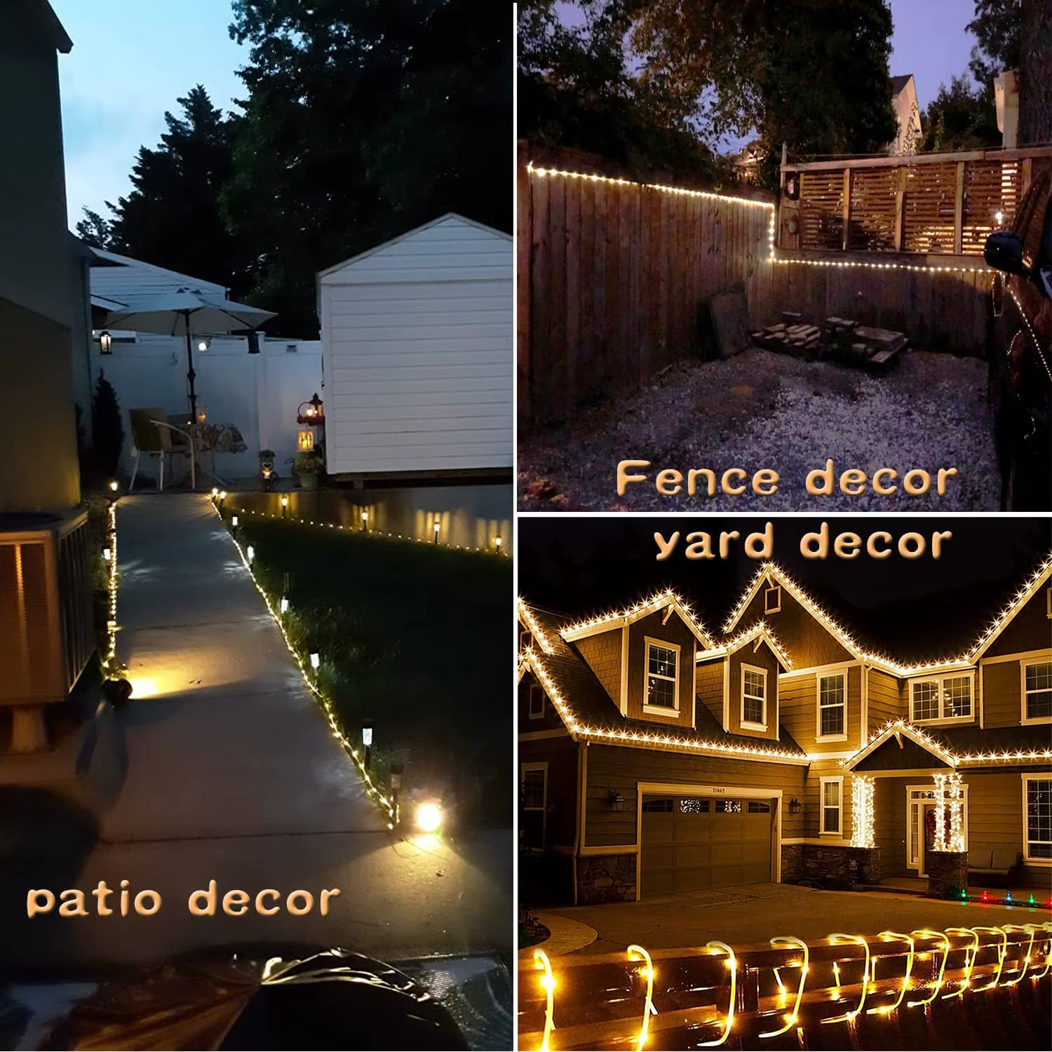 Tube solaire extérieur corde lumière LED jardin décoration de noël fée chaîne lumière 32 m/22 M/12 M