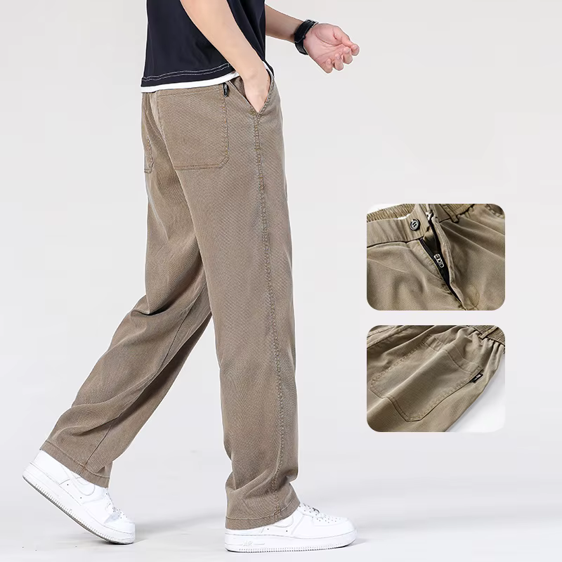 Jeans d'été en tissu Lyocell doux ultra-mince de haute qualité pour hommes, pantalons en denim droit