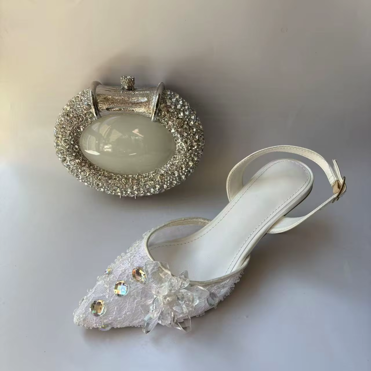 LNATISNOVA – sandales à bout pointu et sacs à main pour femmes, escarpins à talons hauts avec pochet