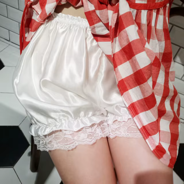 Lolita – short de sécurité pour femmes, pantalon gothique japonais pour filles, mignon nœud en dente