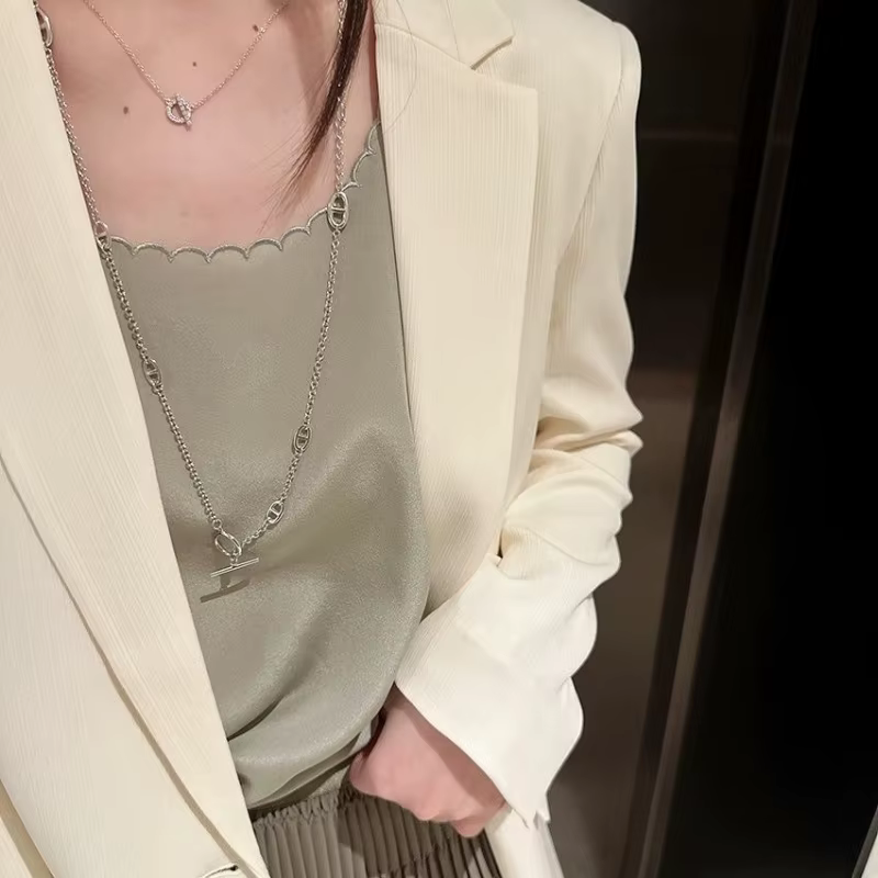 Vente flash : collier couple en acier inoxydable, bracelet multi-couches multifonctionnel et tendanc