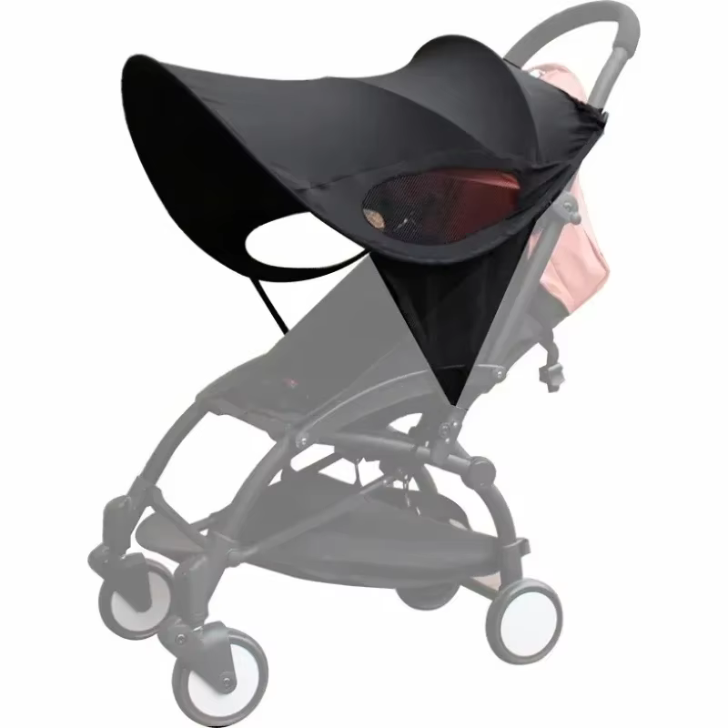 Pare-soleil pour poussette, auvent universel noir, couverture d'auvent pour bébé, parapluie coupe-ve