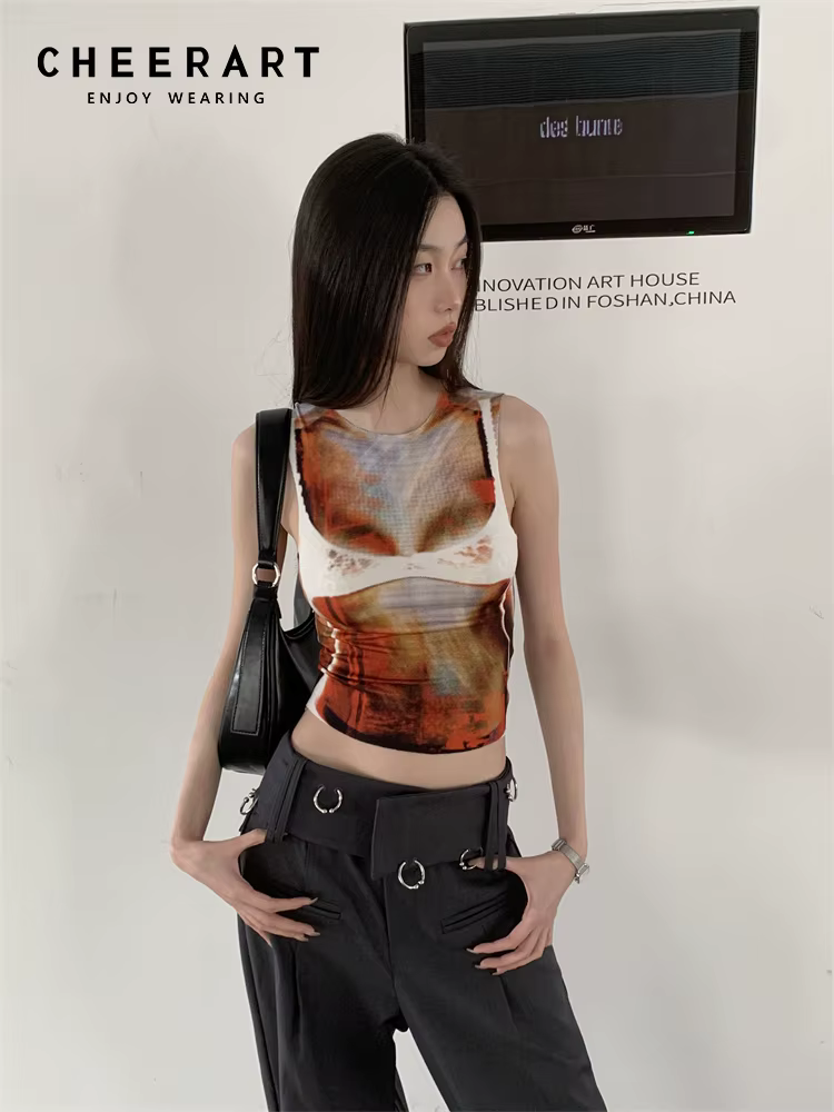 Contest ERART-Haut court sexy pour femme, Pixelate Icidal, Cyber Tsion, Précieux, Vêtements grunge,