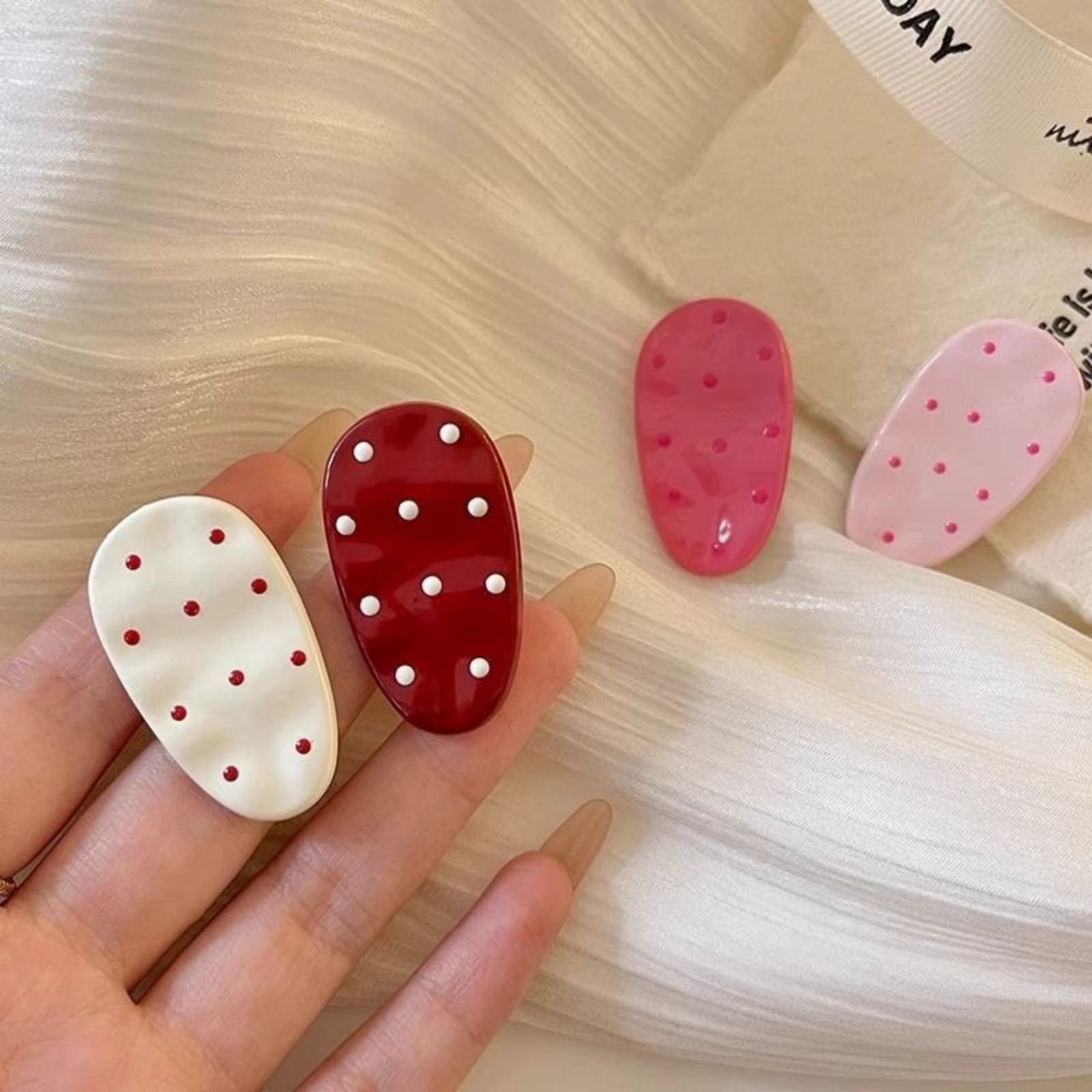 Ensemble de pinces à cheveux à pois mignons, épingles à cheveux ovales colorées, accessoires pour ch