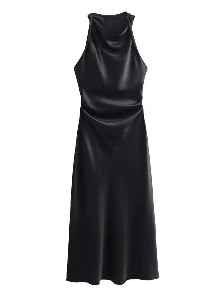 Robes longues en satin pour femmes 2026 – Robe midi d'été sexy pour femme, robe de soirée élégante s