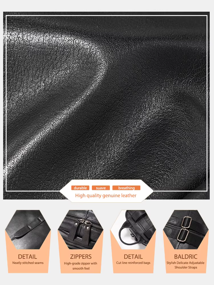 Zency – sac à dos en cuir véritable 100% pour femmes, grande capacité, pour les déplacements, les vo