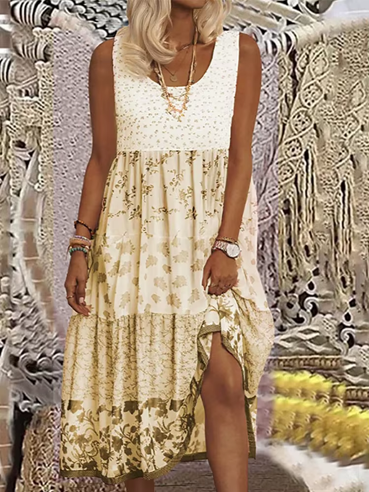 Robe d'été grande taille pour femmes, col de plage, fluide, robe de soirée imprimée, robes hawaïenne