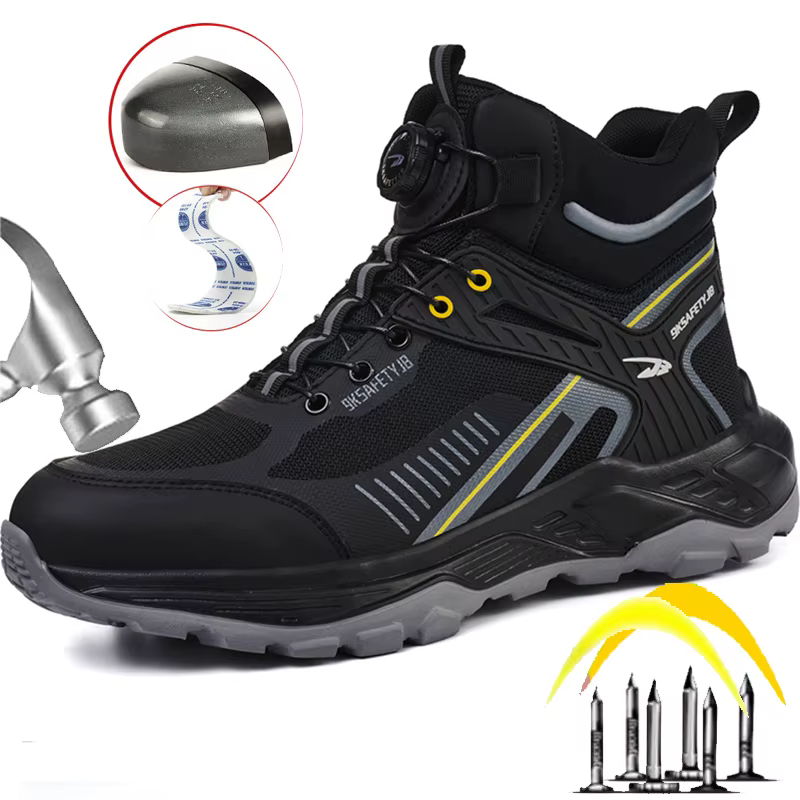 Nouvelles Chaussures de Sécurité pour Hommes à Bout Rotatif, Baskets Anti-écrasement et Anti-perfora
