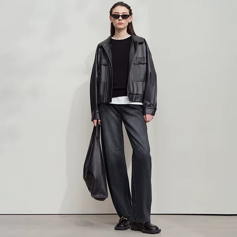 Jean décontracté Amii pour femme, nouvelle collection Printemps 2025, pantalon minimaliste rétro pol