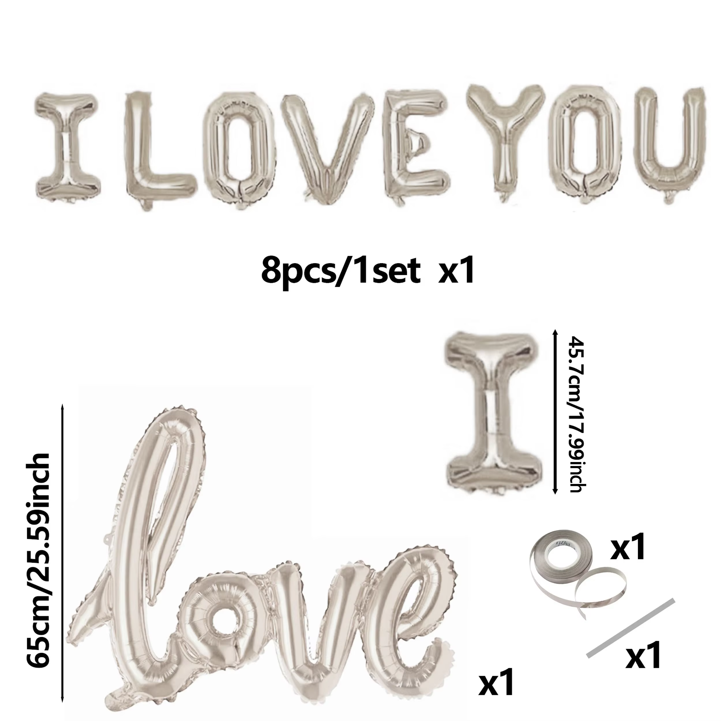 Bannière de lettres I Love You de 16 pouces, ballons de décoration Big Love pour la saison de mariag