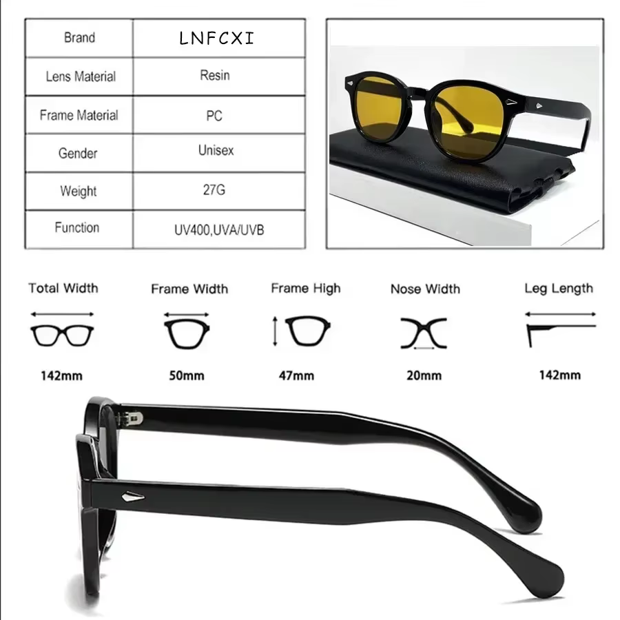 Lunettes de soleil rondes rétro de qualité JNPCXI, nouvelle collection, pour femmes, avec rivets déc