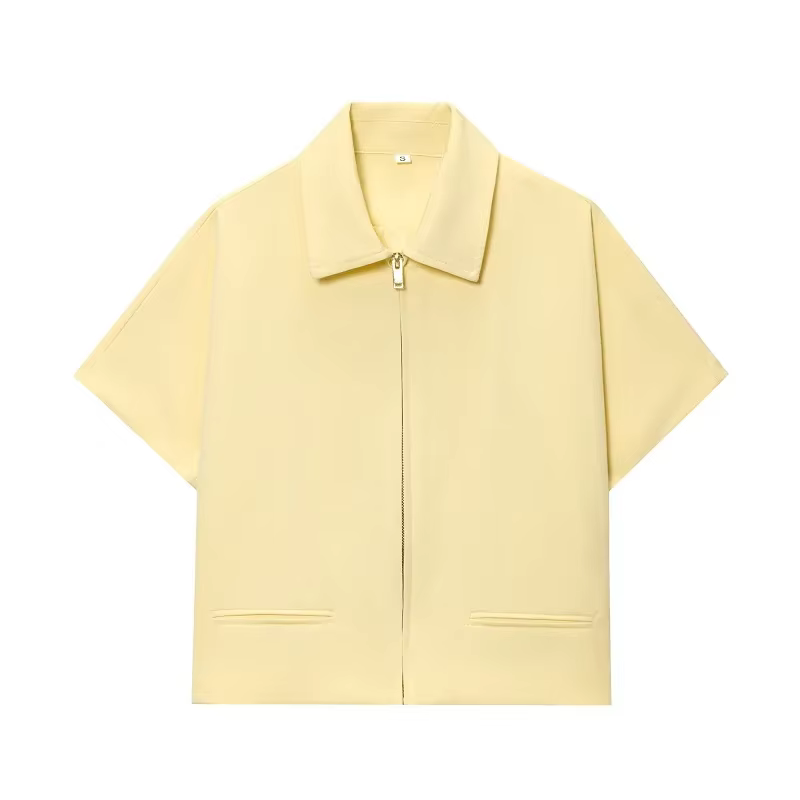 MUJER Veste courte femme manches courtes vestes universitaire pour femme été fermeture éclair nouvea