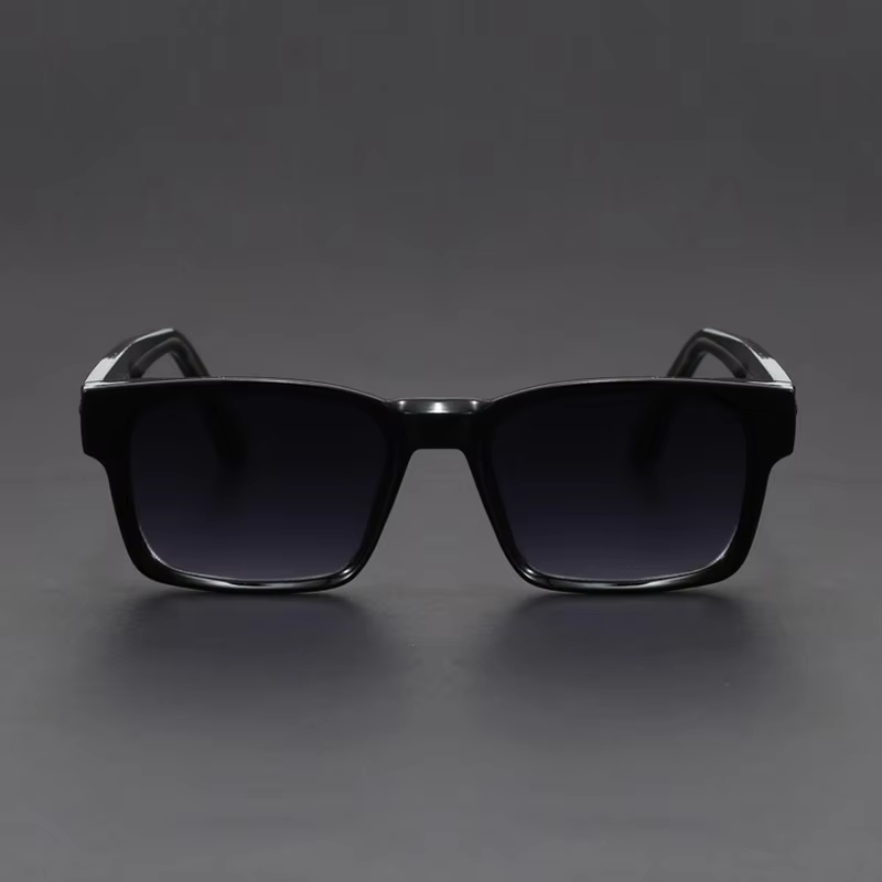 Lunettes de soleil anti-UV à monture carrée noire et imprimé léopard, style rétro et tendance, pour 