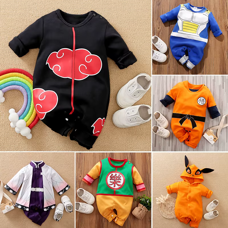 Body en coton à manches longues pour nouveau-né, Style Cape Anime, barboteuse mignonne pour enfants