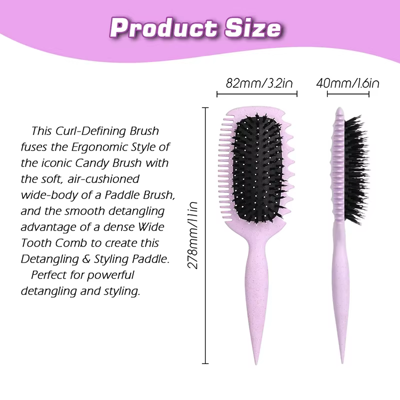 Brosse de définition de boucles, brosse coiffante pour peigner et façonner les boucles des femmes po
