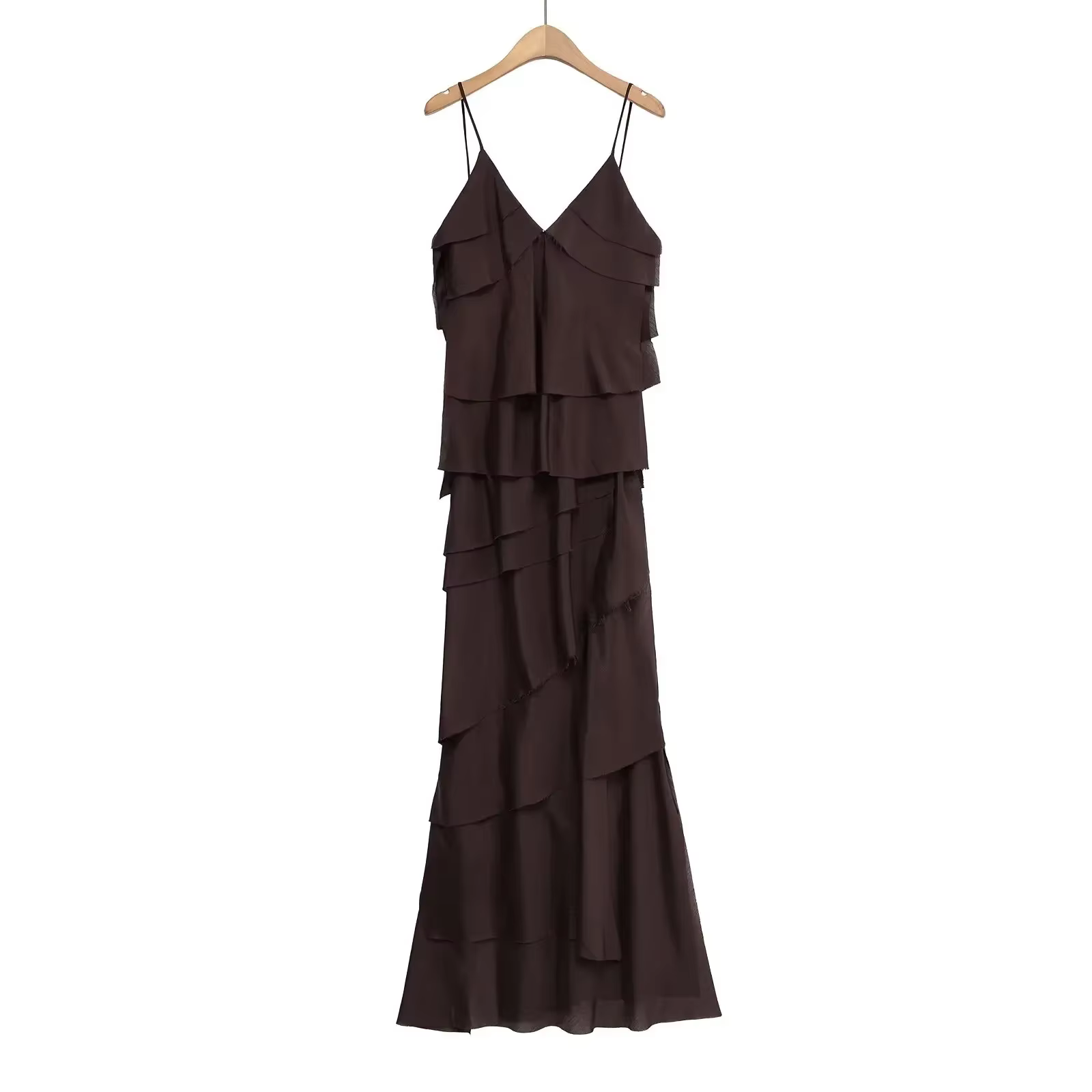 Nouveau 2025 femmes volants en mousseline de soie Maxi robe dos nu fendu Sexy Porm robe rouge longue